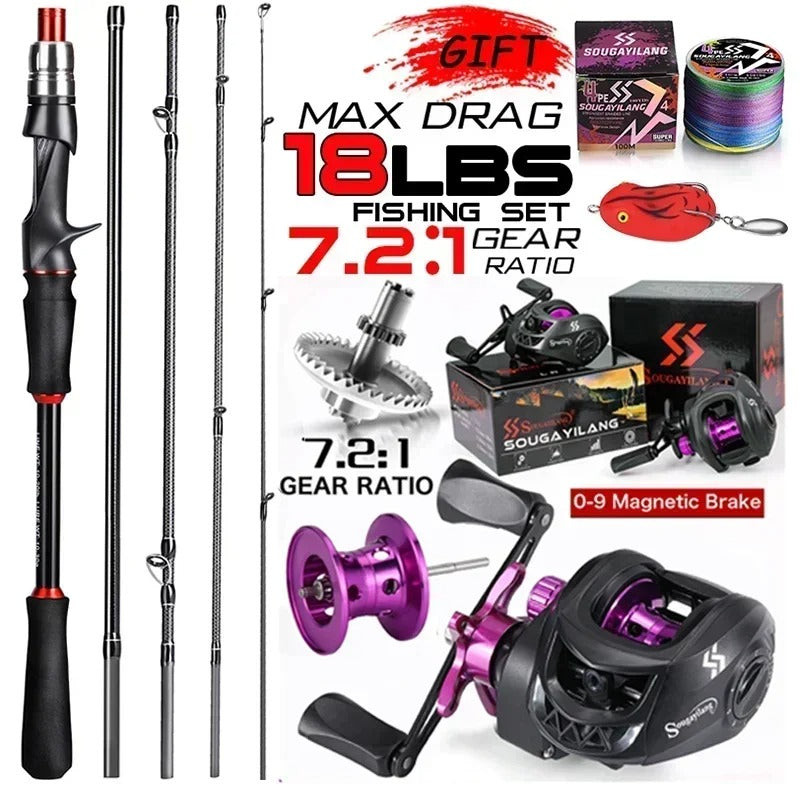 Sougayilang Casting Fishing Rod and Reel Set