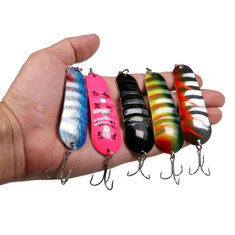 5pcs/set Fishing Spoons Metal Lure collection