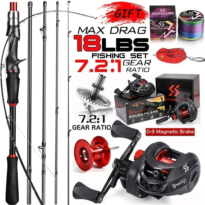 Sougayilang Casting Fishing Rod and Reel Set