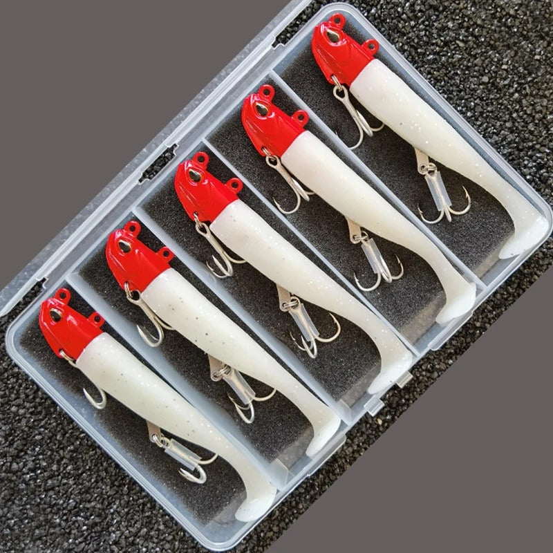 5-piece set of 24g/105mm luminous glow soft baits